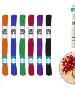 Needlecrafters: 8m Cotton Embroidery Floss 8 Hanks Basics Asst