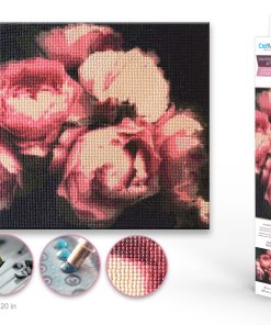 Diamond Painting Art Kit 15.8"x19.7" w/Gems+Tool+Tray - Peony Bush