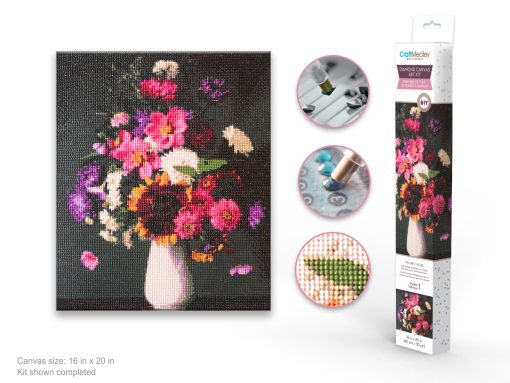 Diamond Painting Art Kit 15.8"x19.7" w/Gems+Tool+Tray - Bouquet