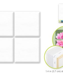 Stretch Artist Canvas: 6"x6" x1.4" Deep 4-Square Set Primed Back-Stapled