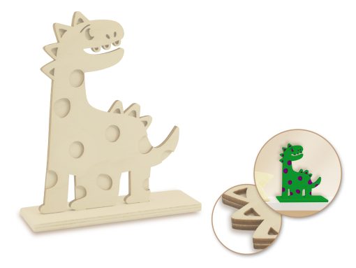 Wood Craft: DIY 6" 3D Shape Standing - Dinosaur