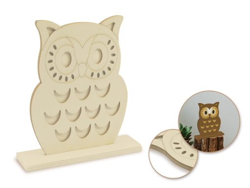 Wood Craft: DIY 6" 3D Shape Standing - Owl