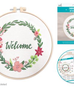 DIY Embroidery Cross-Stitch Kit w/Needle - Welcome