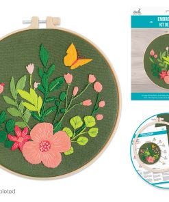 DIY Embroidery Cross-Stitch Kit w/Needle - Butterfly Garden