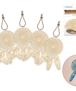Craftwood: 2.2"x3.2" DIY Mini Dream Catchers x5 w/Jute Cord Laser Cut