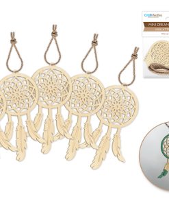 Craftwood: 1.9"x3.5" DIY Mini Dream Catchers x5 w/Jute Cord Laser Cut