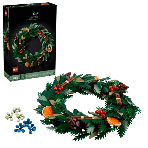 LEGO® Icons Wreath-Making Kit and Holiday Garland 10340