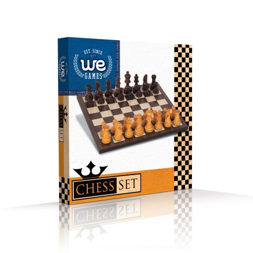 Staunton Chess Set – Weighted Acacia and Boxwood Pieces & Wooden Board 12 in. - Image 6