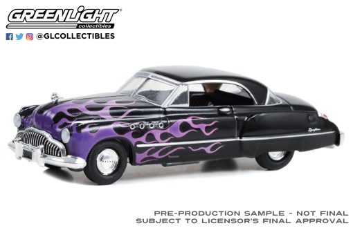 1/64 Flames The Series - 1949 Buick Roadmaster Hardtop - Black with Flames - Greenlight Collectibles