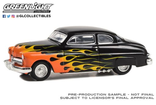 1/64 Flames The Series - 1949 Mercury Eight 2-Door Coupe - Black with Flames - Greenlight Collectibles