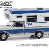 1/64 1992 Ford F-250 Long Bed with Winnebago Slide-In Camper - Medium Silver Metallic and Bright Regatta Blue Metallic (Hobby Exclusive) - Greenlight Collectibles
