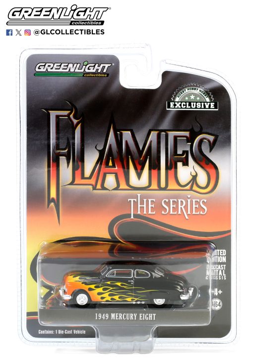 1/64 Flames The Series - 1949 Mercury Eight 2-Door Coupe - Black with Flames - Greenlight Collectibles - Image 2