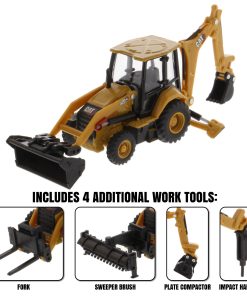 1:64 Cat® 420 XE Backhoe Loader with additional work-tools