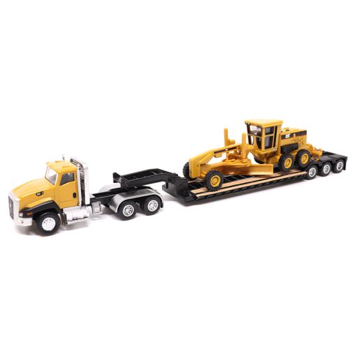 1:87 CAT CT660 Day Cab with Lowboy Trailer & 163H Motor Grader