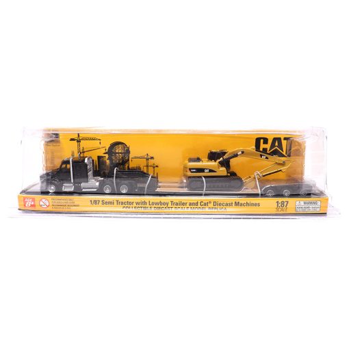 1:87 Kenworth T880 SBFS Sleeper Tractor/Lowboy Trailer & 320D L Hydraulic Excavator - Image 7