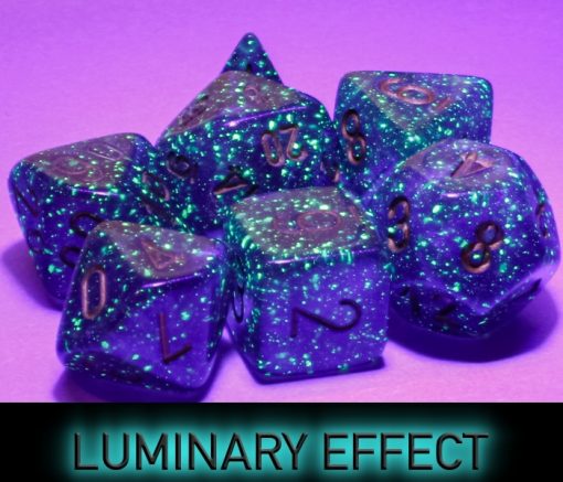 Borealis Mega-hedral Royal Purple/gold Luminary 7-Die Set - Image 2