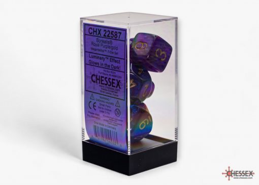 Borealis Mega-hedral Royal Purple/gold Luminary 7-Die Set - Image 3