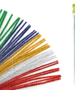 Tinsel Chenille Stems: 6mmx30cm 35/pk Glitter Pipe Cleaners - Multi Mix