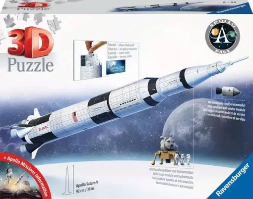3D Puzzle Apollo Saturn V Rocket - 440 Pieces