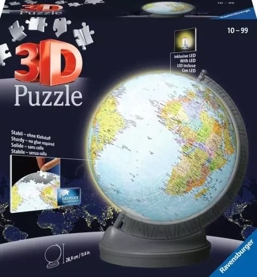 3D Puzzle Ball Globe - Night Stand - 540 Pieces