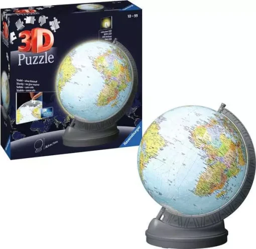 3D Puzzle Ball Globe - Night Stand - 540 Pieces - Image 3