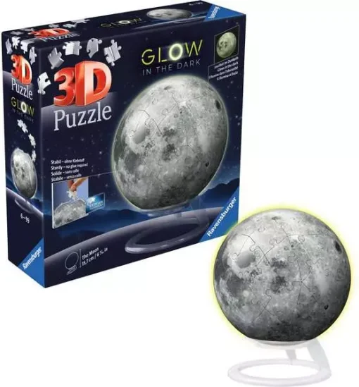3D Puzzle Ball Glow-in-the-Dark "The Moon" - 72 Pieces - Image 3