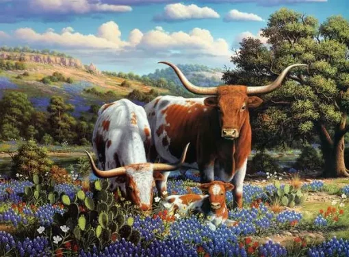 Loving Longhorns - 500 Pieces Puzzle - Image 2