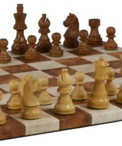 CHESS PIECES CARAMEL/CREAM LEATHERETTE GERMAN