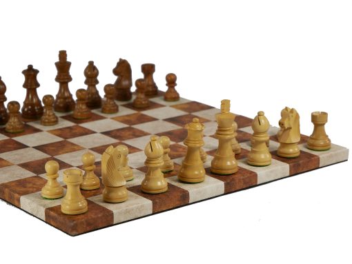 CHESS PIECES CARAMEL/CREAM LEATHERETTE GERMAN - Image 2