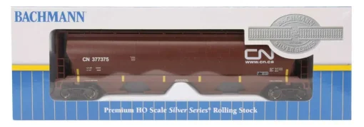 Canadian Cylindrical 4-Bay Grain Hopper - Ready to Run - Silver Series(R) -- Canadian National #377375 (Boxcar Red, CN Noodle) - Image 6