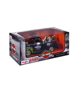 Maisto 1/24 H-D '48 Panhead + '48 Ford F-1 Pickup (Black/Green)