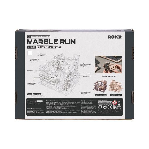 ROKR Space Port Marble Run 3D Wooden Puzzle - Image 5