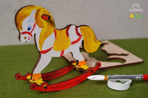 UGears Rocking Horse 3D-puzzle Coloring Model - 8 pieces - Image 2