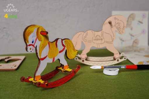 UGears Rocking Horse 3D-puzzle Coloring Model - 8 pieces