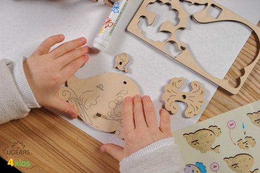 UGears Whale 3D-puzzle Coloring Model - 8 pieces - Image 3