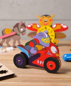 UGears Motorcyclist 3D-puzzle Coloring Model - 8 pieces