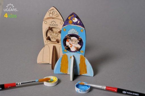 UGears Rocket 3D-puzzle Coloring Model - 8 pieces - Image 2