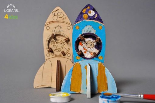 UGears Rocket 3D-puzzle Coloring Model - 8 pieces - Image 3