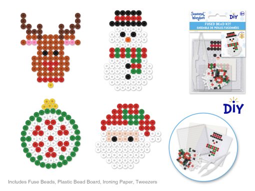 Seasonal Wonders: DIY Iron-on Fused Bead Kit Asst