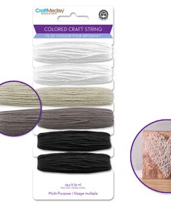 59yds 100% Cotton Colored Craft String 29.5ft/B&W Mix