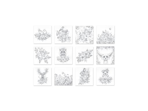 Color Factory: 3D Embossed Coloring Sketch Pad 8"x8" 250gsm 24Sht - Floral Frolic - Image 3