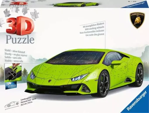 3D Puzzle Car Lamborghini Huracán EVO - green - 108 Pieces - Image 4
