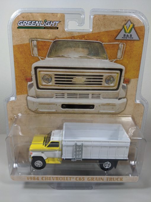 1/64 - 1984 Chevrolet C-65 Grain Truck Yellow & White B&B Farm Toys - Exclusive -Greenlight
