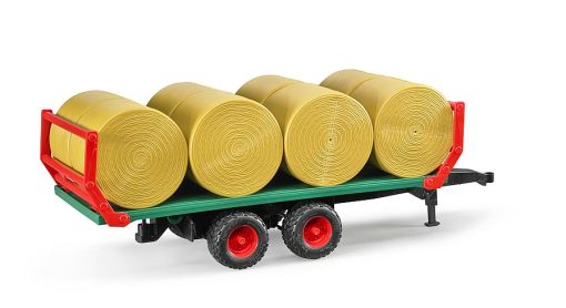 Bale transport trailer with 8 round bales