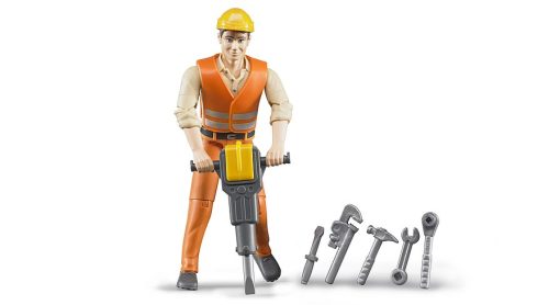 Construction worker with accessories