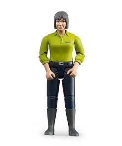 Woman, light skin, darkblue jeans