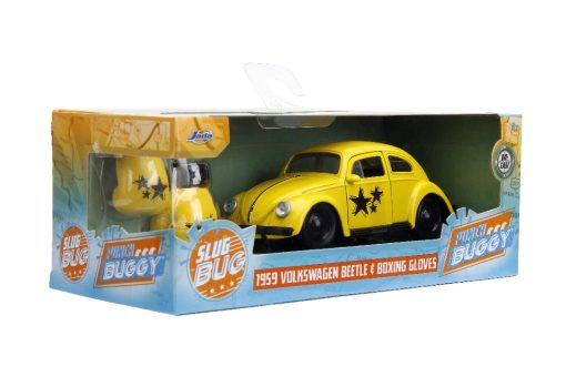 1/32 - "PUNCH BUGGY" 1959 VW Beetle W/Boxing Gloves - Yellow - Jada - Image 9