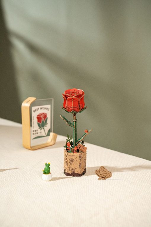 Rowood - Red Rose - 3D Wooden Puzzle - Image 2