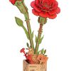 Rowood - Red Carnation - 3D Wooden Puzzle