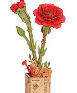 Rowood - Red Carnation - 3D Wooden Puzzle